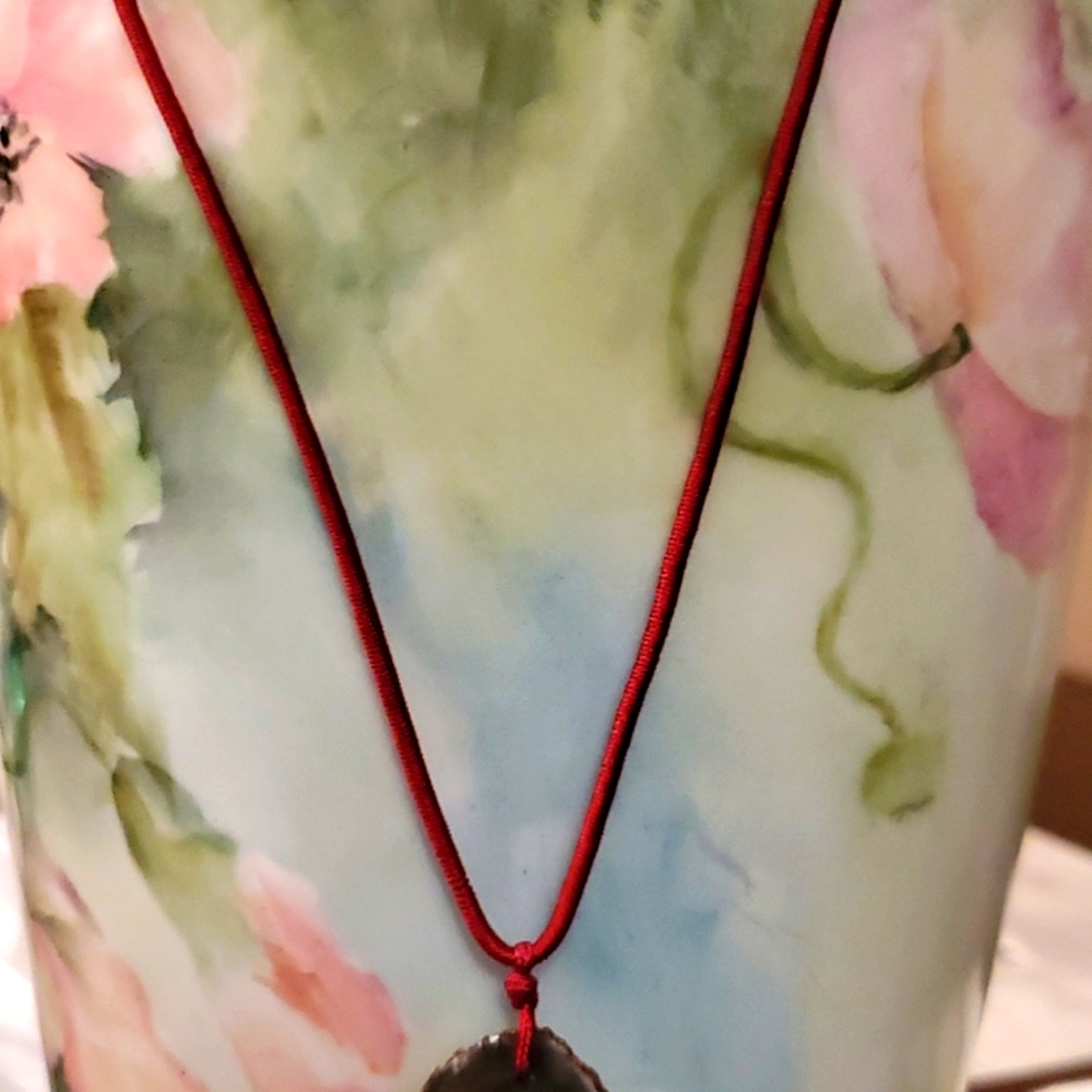 Brown Agate necklace O monogrammed - Picture 2 of 6